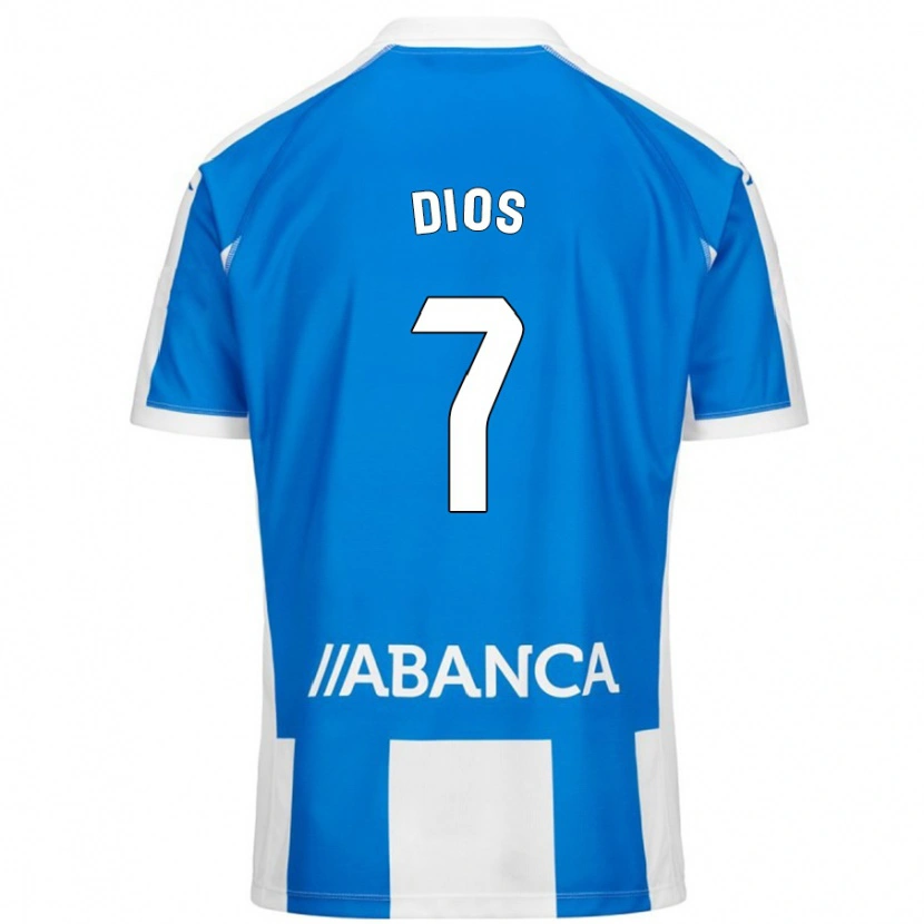 Danxen Mænd Eva Dios #7 Blå Hvid Hjemmebane Spillertrøjer 2024/25 Trøje T-Shirt