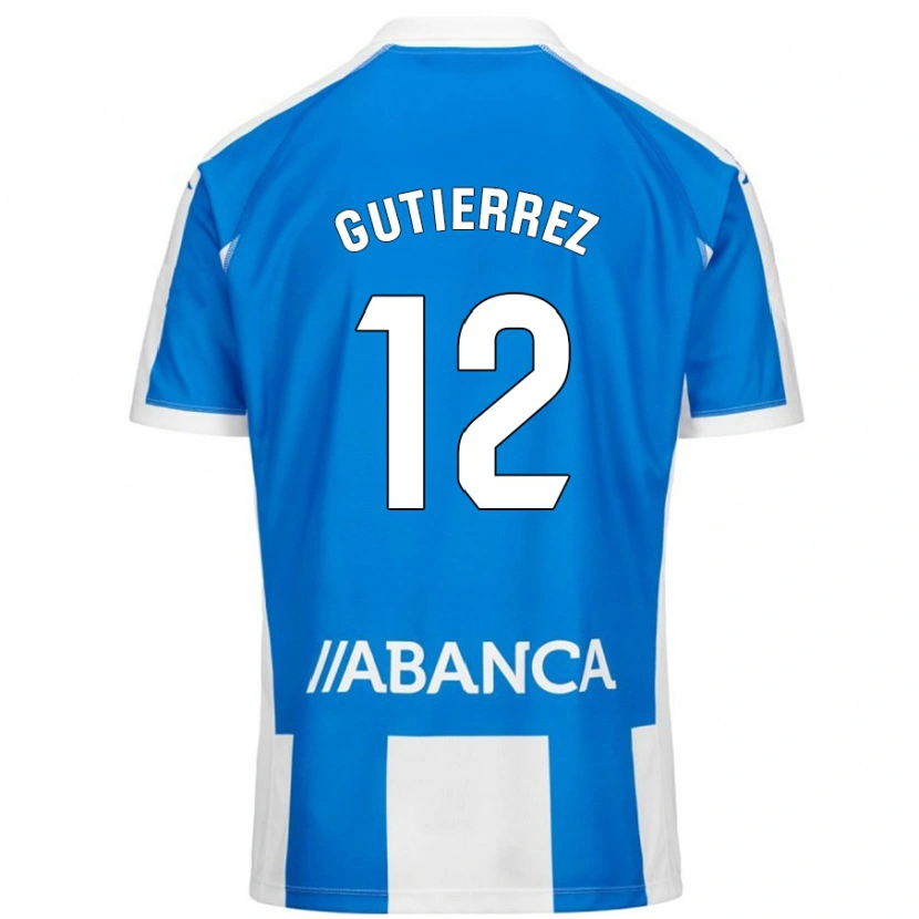 Danxen Mænd Laura Gutiérrez #12 Blå Hvid Hjemmebane Spillertrøjer 2024/25 Trøje T-Shirt