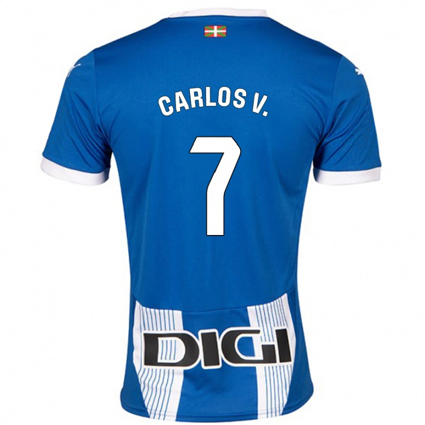 Danxen Mænd Carlos Vicente #7 Blå Hjemmebane Spillertrøjer 2024/25 Trøje T-Shirt