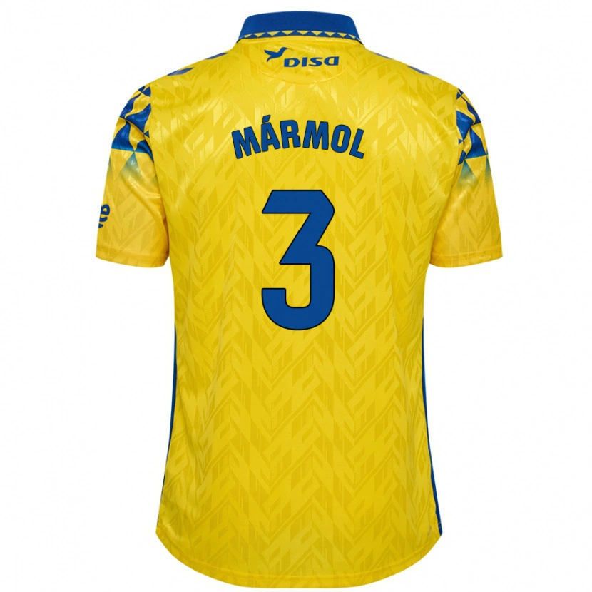 Danxen Mænd Mika Mármol #3 Gul Blå Hjemmebane Spillertrøjer 2024/25 Trøje T-Shirt