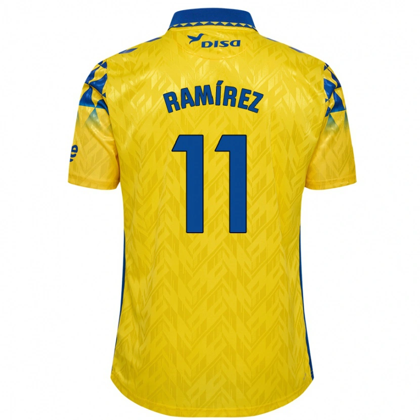 Danxen Mænd Benito Ramírez #11 Gul Blå Hjemmebane Spillertrøjer 2024/25 Trøje T-Shirt