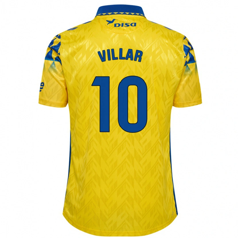 Danxen Mænd Andy Villar #10 Gul Blå Hjemmebane Spillertrøjer 2024/25 Trøje T-Shirt
