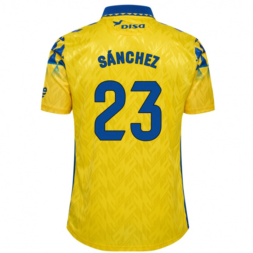 Danxen Mænd Omar Sánchez #23 Gul Blå Hjemmebane Spillertrøjer 2024/25 Trøje T-Shirt
