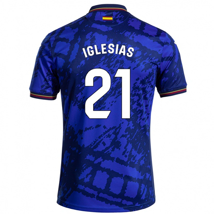 Danxen Mænd Juan Iglesias #21 Mørkere Blå Hjemmebane Spillertrøjer 2024/25 Trøje T-Shirt