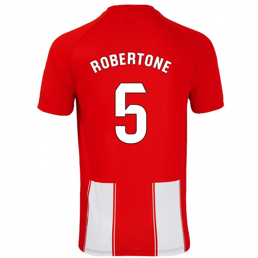 Danxen Mænd Lucas Robertone #5 Rød Hvid Hjemmebane Spillertrøjer 2024/25 Trøje T-Shirt