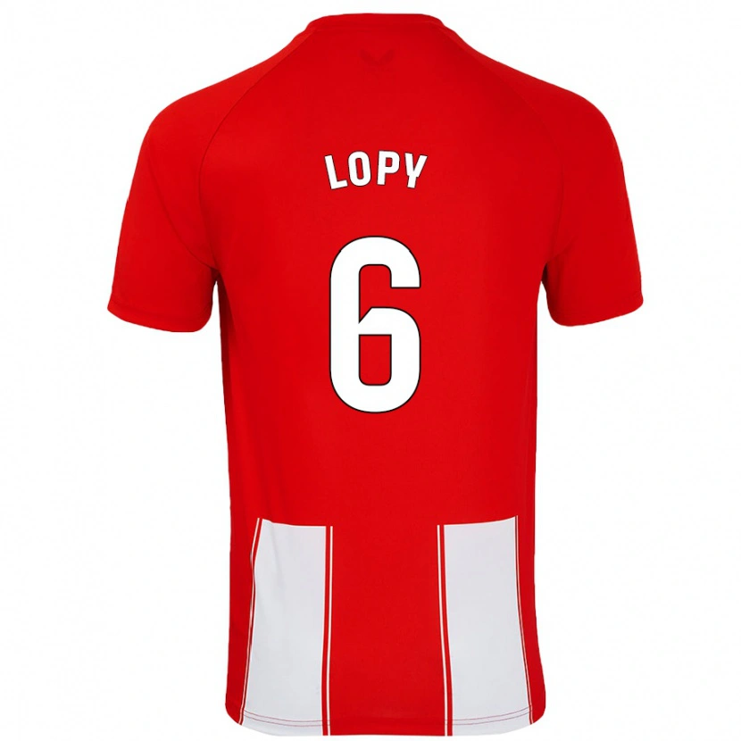 Danxen Mænd Dion Lopy #6 Rød Hvid Hjemmebane Spillertrøjer 2024/25 Trøje T-Shirt