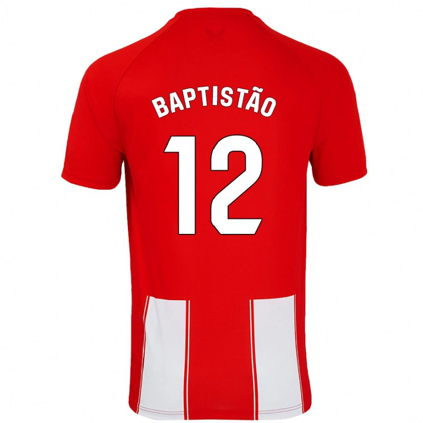 Danxen Mænd Léo Baptistão #12 Rød Hvid Hjemmebane Spillertrøjer 2024/25 Trøje T-Shirt