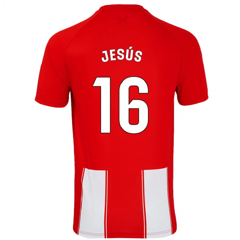Danxen Mænd Antonio Jesús #16 Rød Hvid Hjemmebane Spillertrøjer 2024/25 Trøje T-Shirt