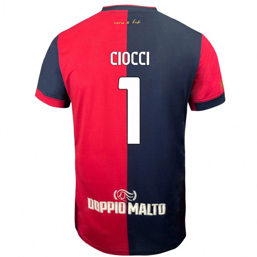 Danxen Mænd Giuseppe Ciocci #1 Rød Mørkere Blå Hjemmebane Spillertrøjer 2024/25 Trøje T-Shirt