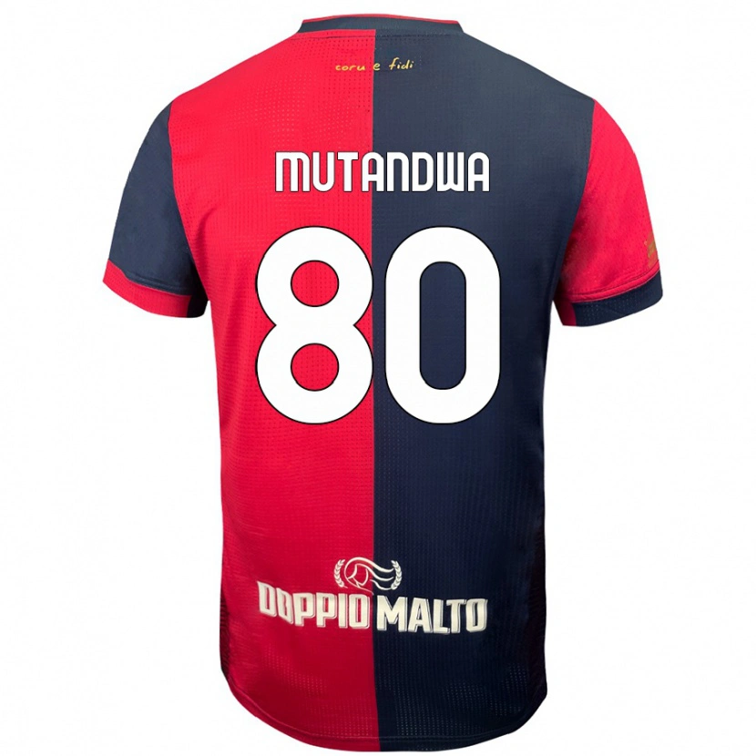 Danxen Mænd Kingstone Mutandwa #80 Rød Mørkere Blå Hjemmebane Spillertrøjer 2024/25 Trøje T-Shirt