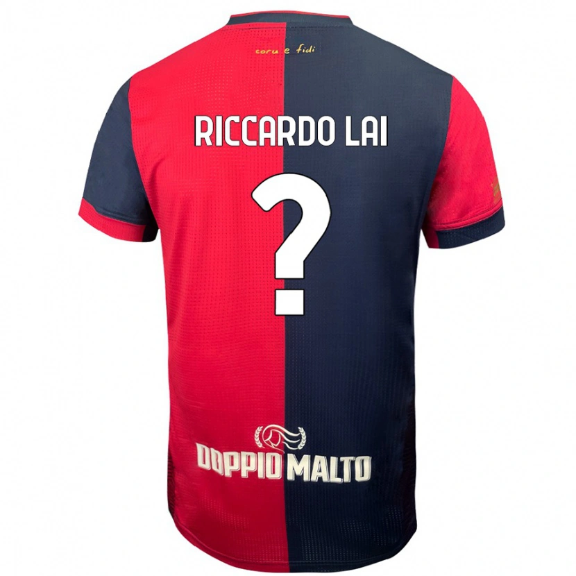 Danxen Mænd Riccardo Lai #0 Rød Mørkere Blå Hjemmebane Spillertrøjer 2024/25 Trøje T-Shirt