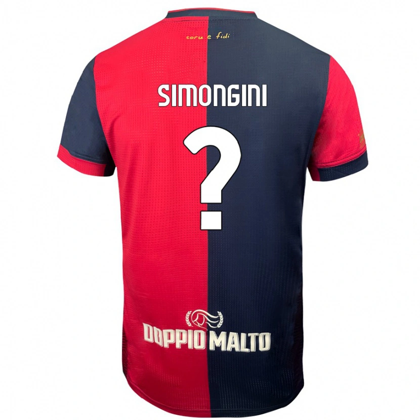 Danxen Mænd Andrea Simongini #0 Rød Mørkere Blå Hjemmebane Spillertrøjer 2024/25 Trøje T-Shirt
