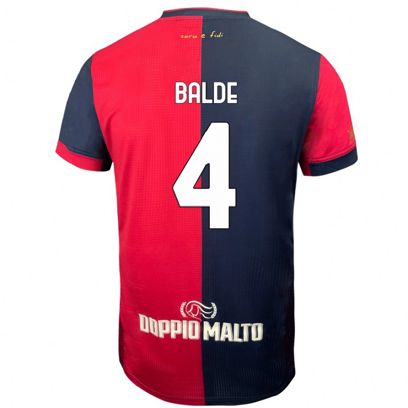 Danxen Mænd Mamadou Balde #4 Rød Mørkere Blå Hjemmebane Spillertrøjer 2024/25 Trøje T-Shirt