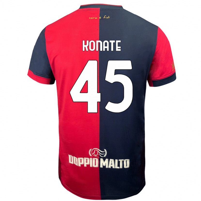 Danxen Mænd Ismael Konate #45 Rød Mørkere Blå Hjemmebane Spillertrøjer 2024/25 Trøje T-Shirt