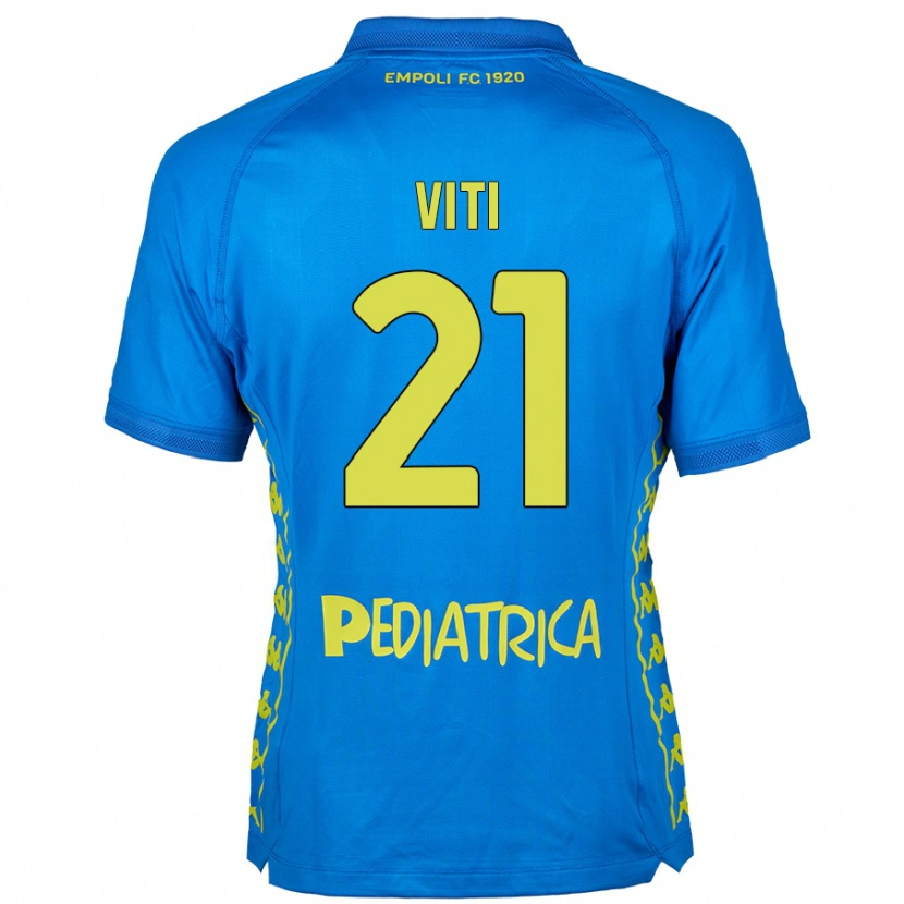 Danxen Mænd Mattia Viti #21 Blå Hjemmebane Spillertrøjer 2024/25 Trøje T-Shirt