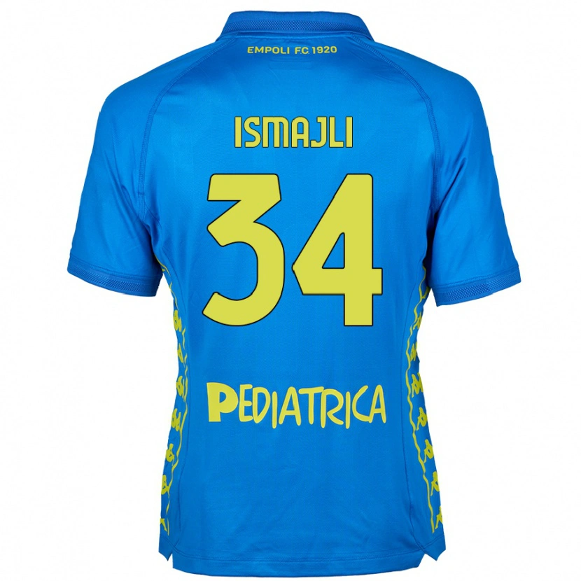 Danxen Mænd Ardian Ismajli #34 Blå Hjemmebane Spillertrøjer 2024/25 Trøje T-Shirt