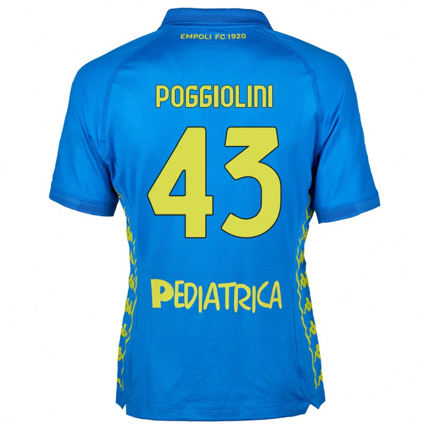 Danxen Mænd Duccio Poggiolini #43 Blå Hjemmebane Spillertrøjer 2024/25 Trøje T-Shirt