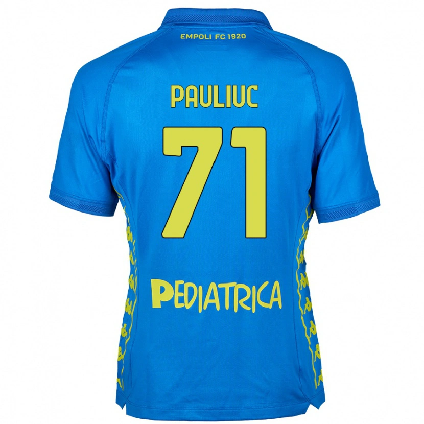 Danxen Mænd Nicolò Pauliuc #71 Blå Hjemmebane Spillertrøjer 2024/25 Trøje T-Shirt
