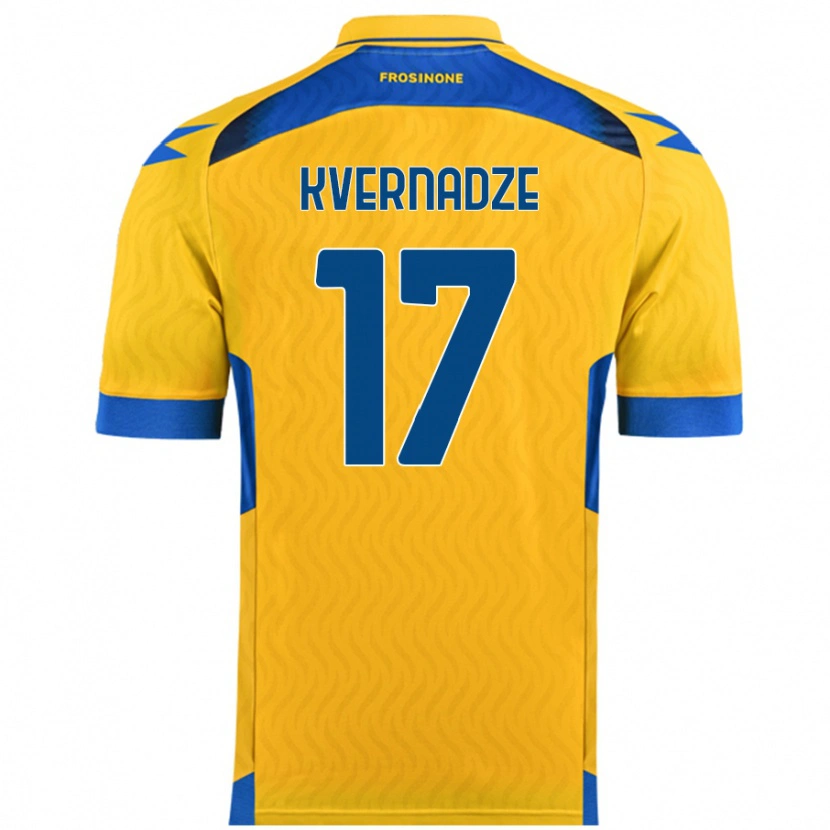 Danxen Mænd Giorgi Kvernadze #17 Gul Hjemmebane Spillertrøjer 2024/25 Trøje T-Shirt