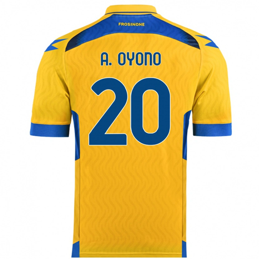 Danxen Mænd Anthony Oyono #20 Gul Hjemmebane Spillertrøjer 2024/25 Trøje T-Shirt