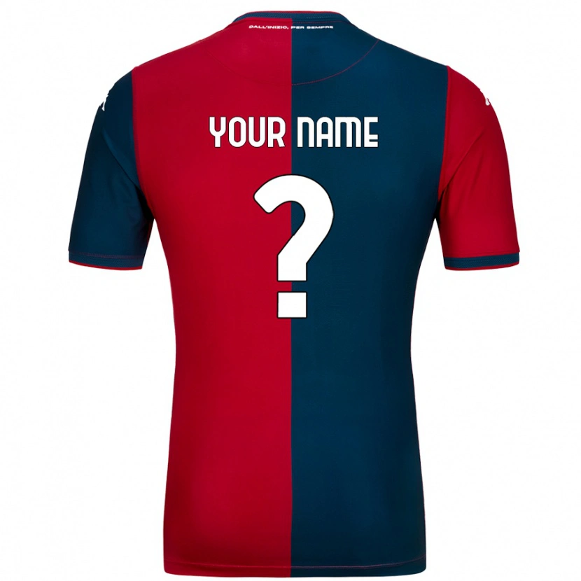 Danxen Mænd Dit Navn #0 Rød Mørkeblå Hjemmebane Spillertrøjer 2024/25 Trøje T-Shirt