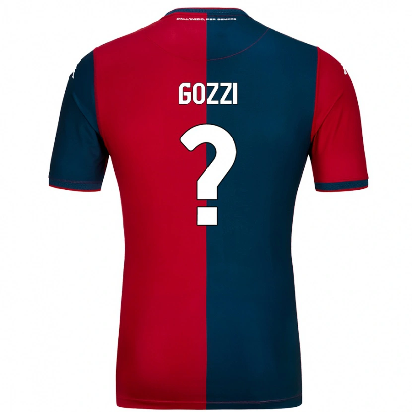 Danxen Mænd Paolo Gozzi #0 Rød Mørkeblå Hjemmebane Spillertrøjer 2024/25 Trøje T-Shirt