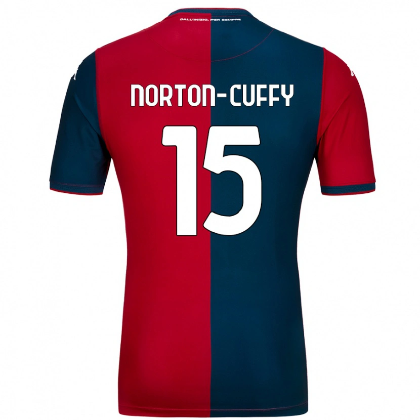 Danxen Mænd Brooke Norton-Cuffy #15 Rød Mørkeblå Hjemmebane Spillertrøjer 2024/25 Trøje T-Shirt