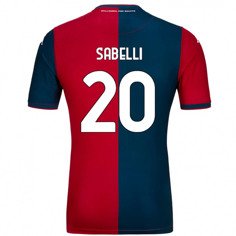 Danxen Mænd Stefano Sabelli #20 Rød Mørkeblå Hjemmebane Spillertrøjer 2024/25 Trøje T-Shirt