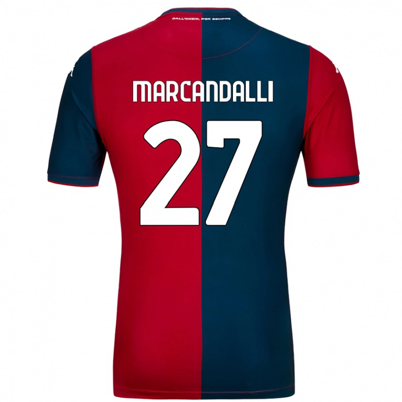 Danxen Mænd Alessandro Marcandalli #27 Rød Mørkeblå Hjemmebane Spillertrøjer 2024/25 Trøje T-Shirt