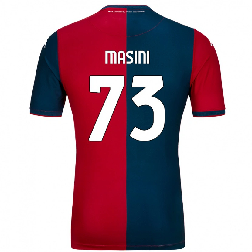 Danxen Mænd Patrizio Masini #73 Rød Mørkeblå Hjemmebane Spillertrøjer 2024/25 Trøje T-Shirt
