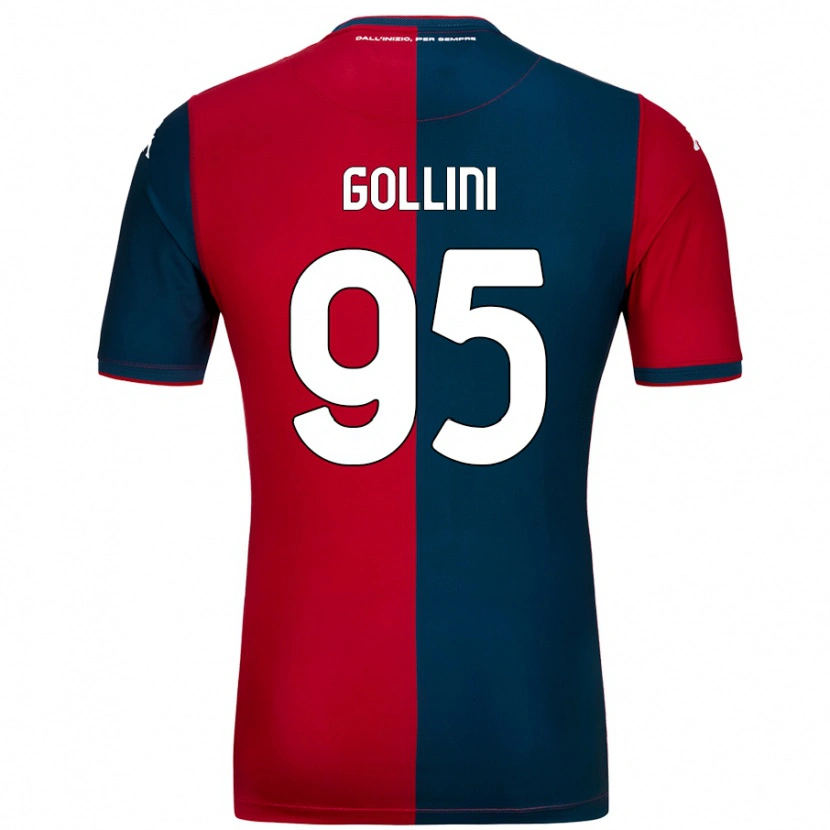 Danxen Mænd Pierluigi Gollini #95 Rød Mørkeblå Hjemmebane Spillertrøjer 2024/25 Trøje T-Shirt