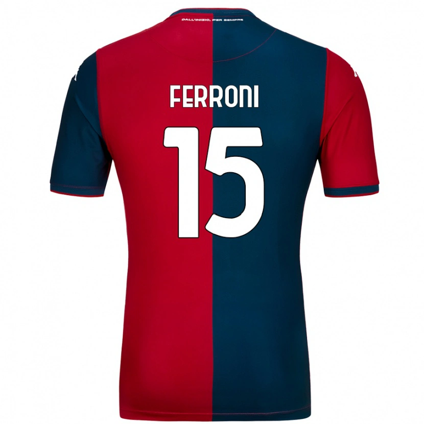 Danxen Mænd Leonardo Ferroni #15 Rød Mørkeblå Hjemmebane Spillertrøjer 2024/25 Trøje T-Shirt