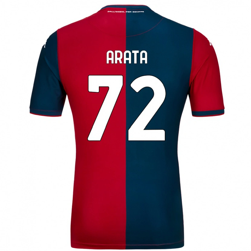 Danxen Mænd Stefano Arata #72 Rød Mørkeblå Hjemmebane Spillertrøjer 2024/25 Trøje T-Shirt