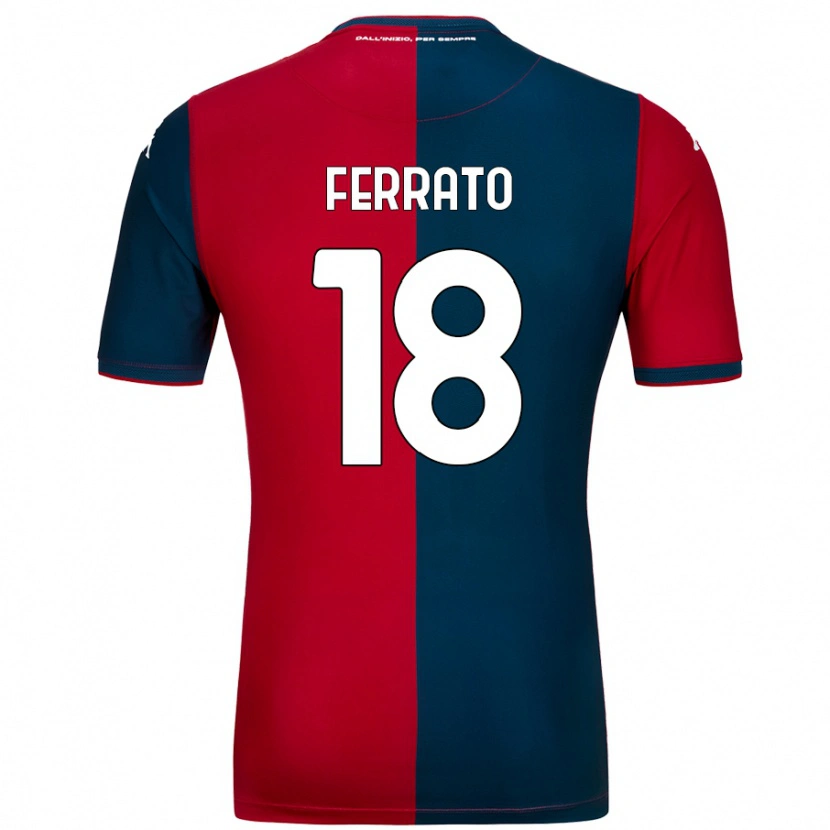 Danxen Mænd Claudia Ferrato #18 Rød Mørkeblå Hjemmebane Spillertrøjer 2024/25 Trøje T-Shirt