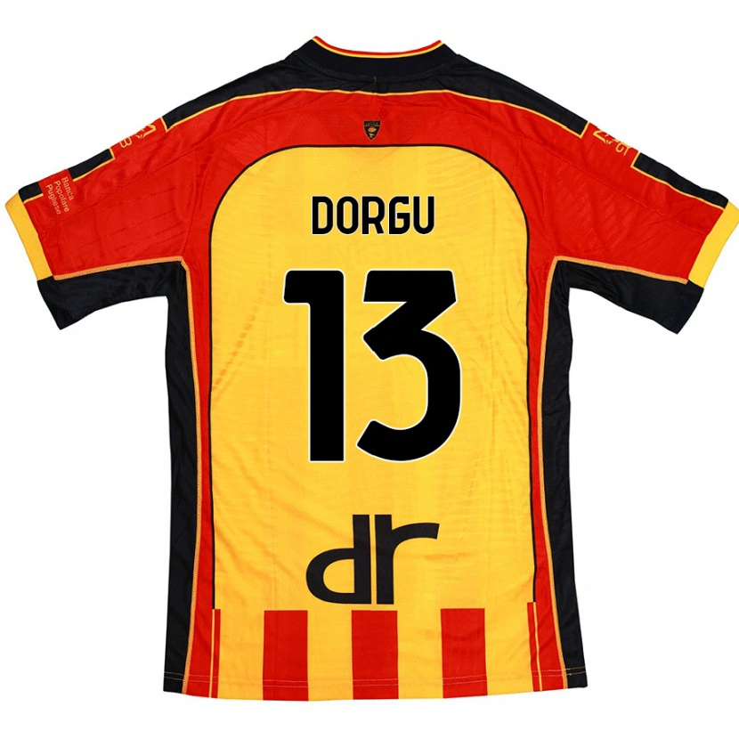 Danxen Mænd Patrick Dorgu #13 Gul Rød Hjemmebane Spillertrøjer 2024/25 Trøje T-Shirt