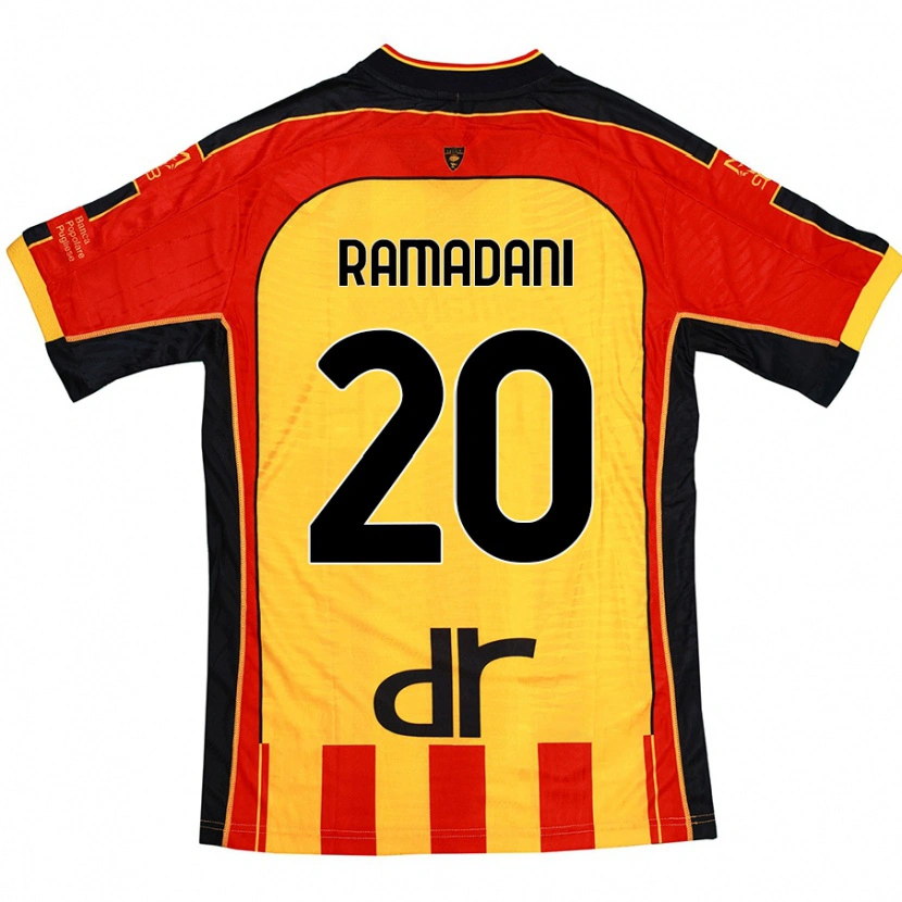 Danxen Mænd Ylber Ramadani #20 Gul Rød Hjemmebane Spillertrøjer 2024/25 Trøje T-Shirt