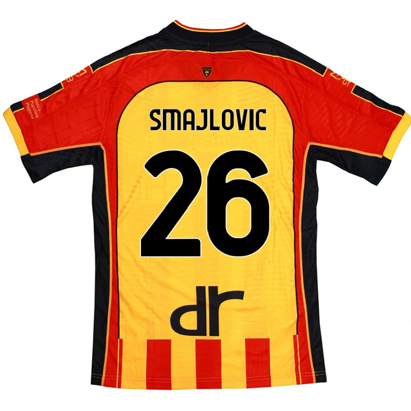 Danxen Mænd Zinedin Smajlovic #26 Gul Rød Hjemmebane Spillertrøjer 2024/25 Trøje T-Shirt
