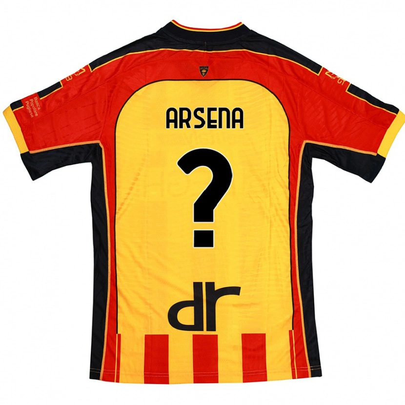 Danxen Mænd Marco Arsena #0 Gul Rød Hjemmebane Spillertrøjer 2024/25 Trøje T-Shirt
