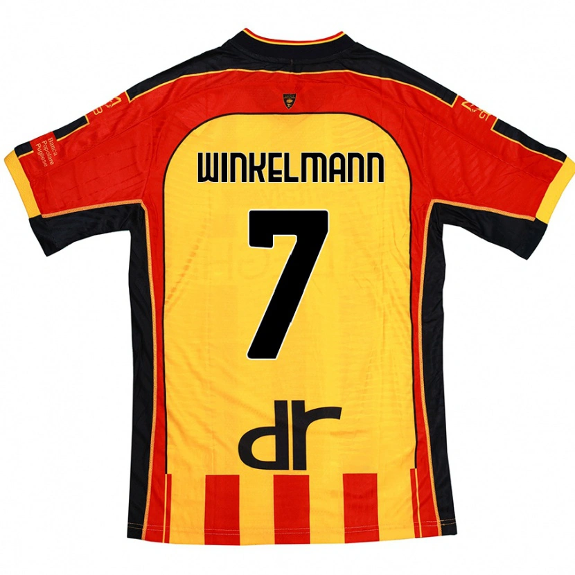 Danxen Mænd Till Winkelmann #7 Gul Rød Hjemmebane Spillertrøjer 2024/25 Trøje T-Shirt