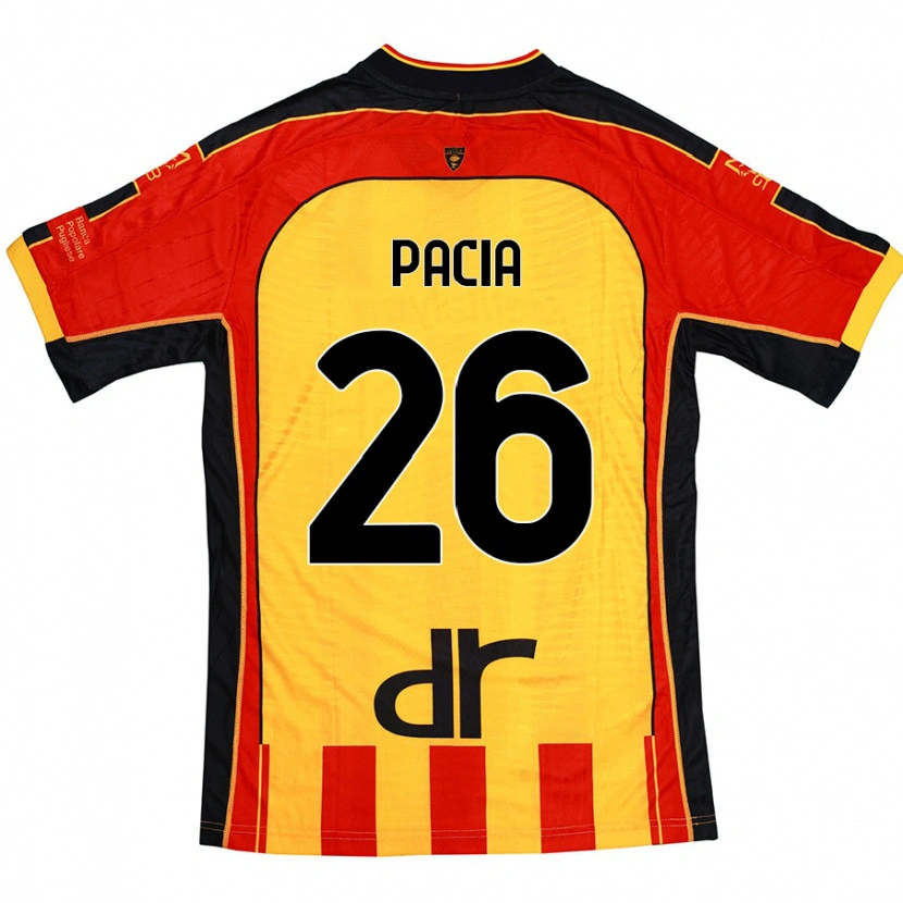 Danxen Mænd Fabiano Pacia #26 Gul Rød Hjemmebane Spillertrøjer 2024/25 Trøje T-Shirt