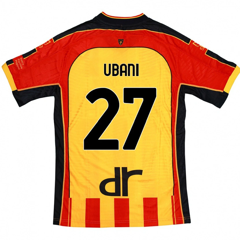 Danxen Mænd Marlon Ubani #27 Gul Rød Hjemmebane Spillertrøjer 2024/25 Trøje T-Shirt