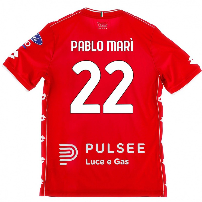 Danxen Mænd Pablo Marí #22 Rød Hvid Hjemmebane Spillertrøjer 2024/25 Trøje T-Shirt