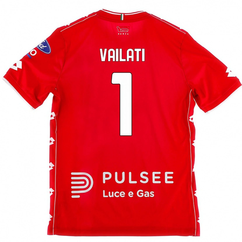 Danxen Mænd Andrea Vailati #1 Rød Hvid Hjemmebane Spillertrøjer 2024/25 Trøje T-Shirt