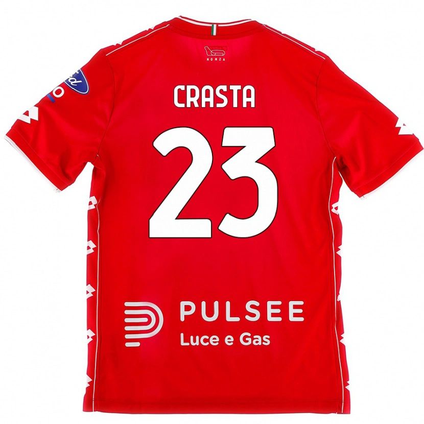 Danxen Mænd Mario Crasta #23 Rød Hvid Hjemmebane Spillertrøjer 2024/25 Trøje T-Shirt
