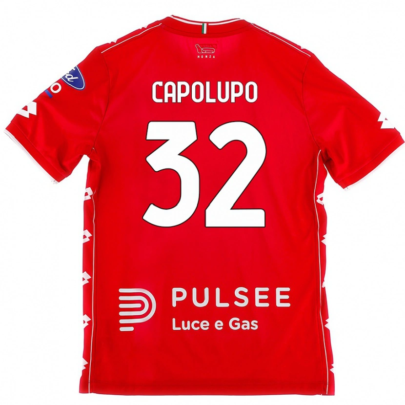 Danxen Mænd Samuele Capolupo #32 Rød Hvid Hjemmebane Spillertrøjer 2024/25 Trøje T-Shirt