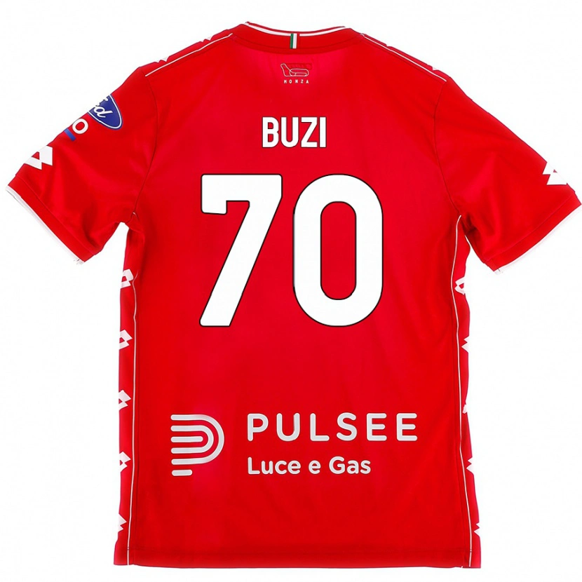 Danxen Mænd Luis Buzi #70 Rød Hvid Hjemmebane Spillertrøjer 2024/25 Trøje T-Shirt