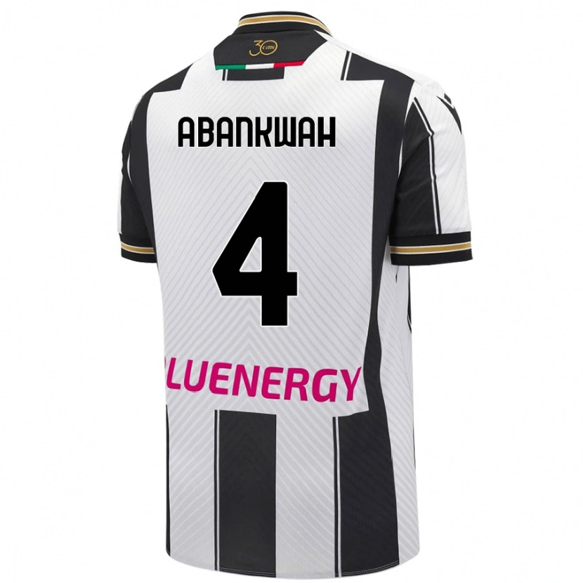 Danxen Mænd James Abankwah #4 Hvid Sort Hjemmebane Spillertrøjer 2024/25 Trøje T-Shirt