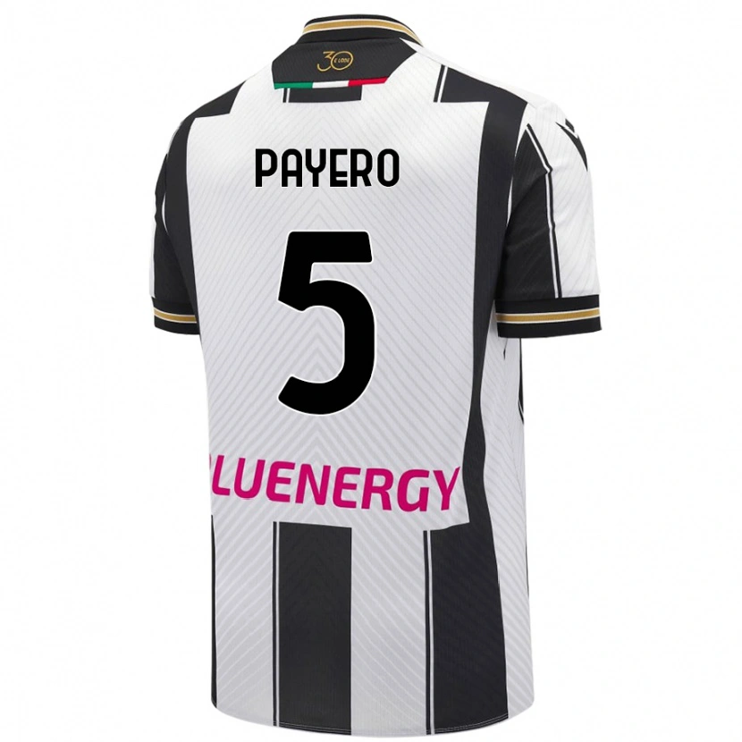 Danxen Mænd Martín Payero #5 Hvid Sort Hjemmebane Spillertrøjer 2024/25 Trøje T-Shirt