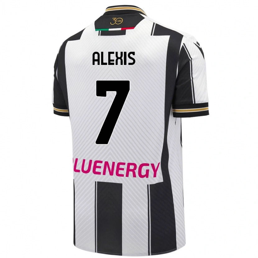 Danxen Mænd Alexis Sánchez #7 Hvid Sort Hjemmebane Spillertrøjer 2024/25 Trøje T-Shirt