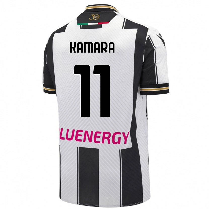 Danxen Mænd Hassane Kamara #11 Hvid Sort Hjemmebane Spillertrøjer 2024/25 Trøje T-Shirt